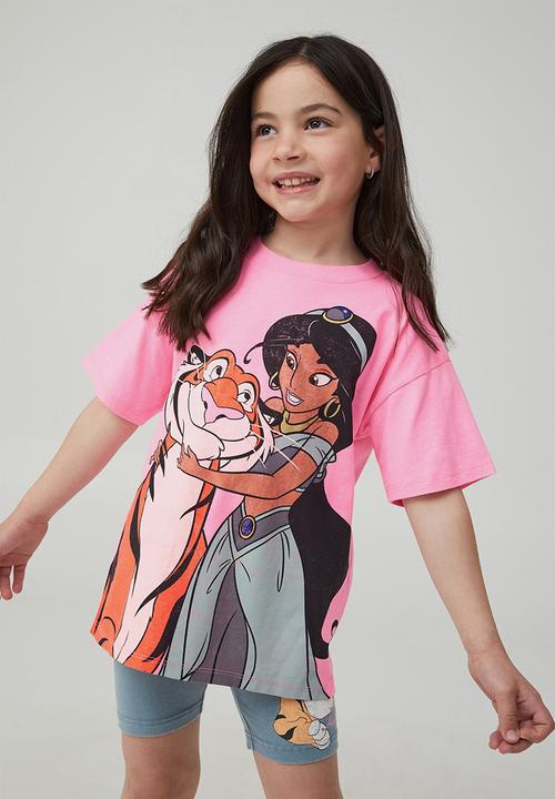 Cotton On - License drop shoulder tee - lcn dis aladdin jasmine/bubblegum pop