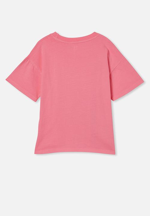 Cotton On - Stevie short sleeve embellished tee- bubblegum pop/happy to be here