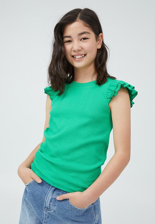 Cotton On - Rory ruffle short sleeve tee- toffee apple