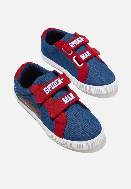 Cotton On - Licensed double strap trainer- lcn mar spiderman/web heel