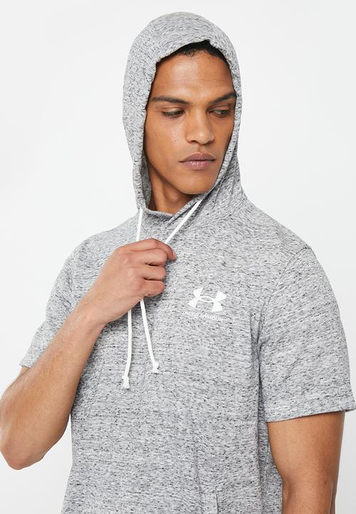 Under Armour - UA Rival Terry short sleeve hoodie - grey