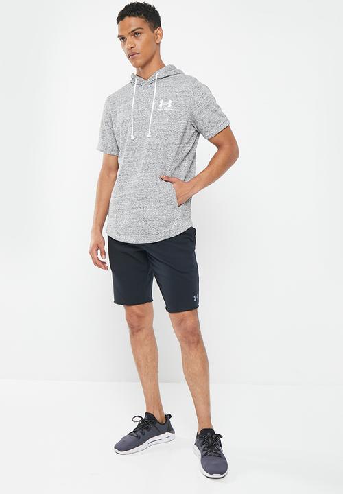 Under Armour - UA Rival Terry short sleeve hoodie - grey