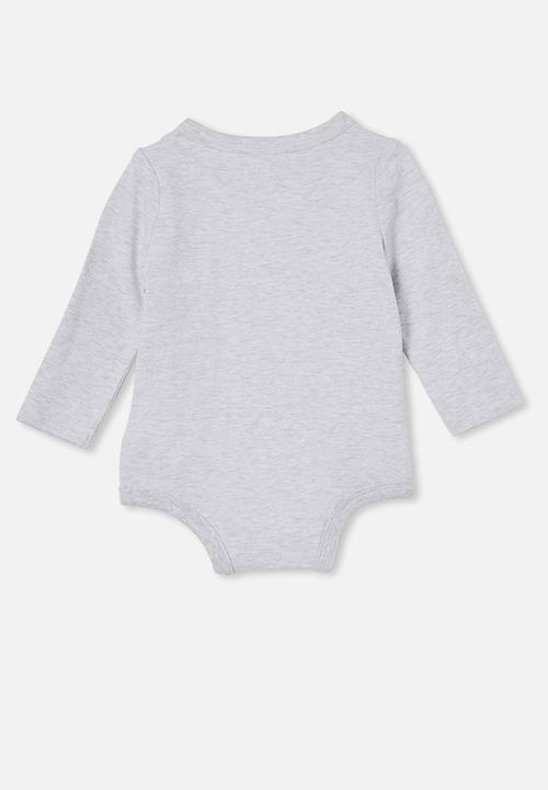 Cotton On - The long sleeve bubbysuit- cloud marle/better together