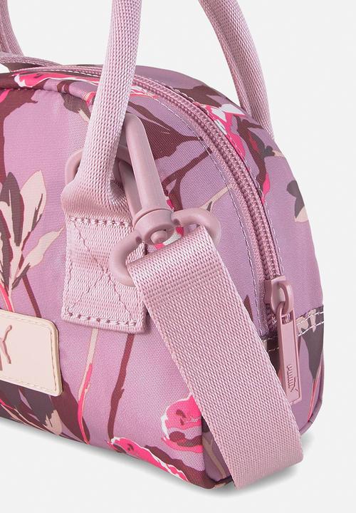 PUMA - Core pop mini grip bag - pale grape-floral aop