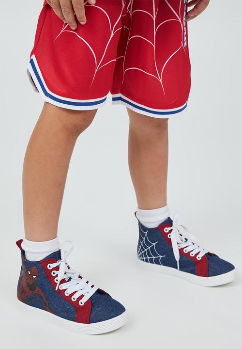 Cotton On - Licensed high top trainer- lcn mar spiderman/web heel