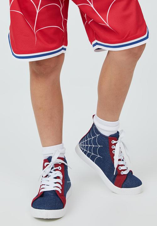 Cotton On - Licensed high top trainer- lcn mar spiderman/web heel
