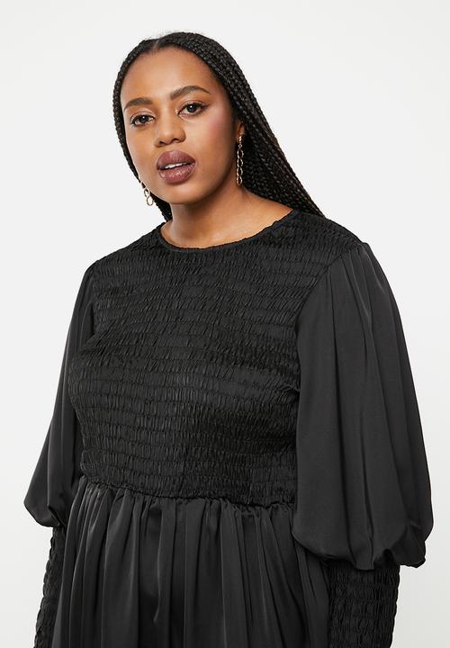 Glamorous - Plus satin mini dress - black