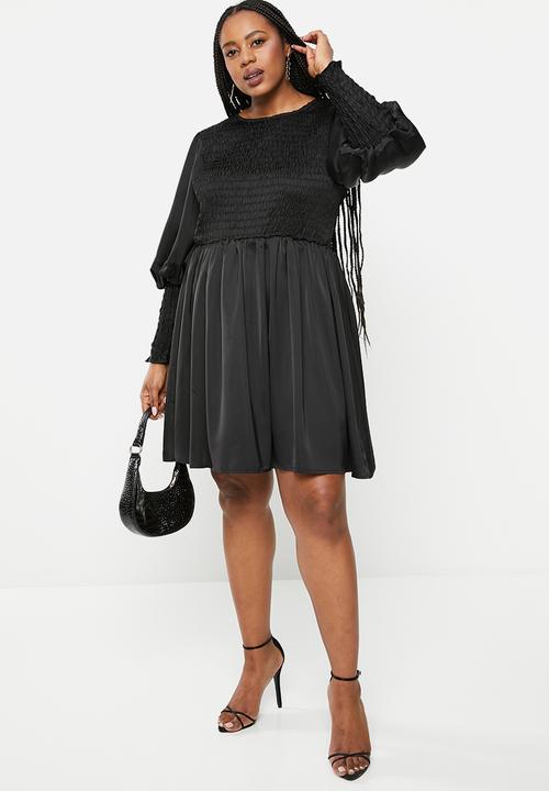 Glamorous - Plus satin mini dress - black