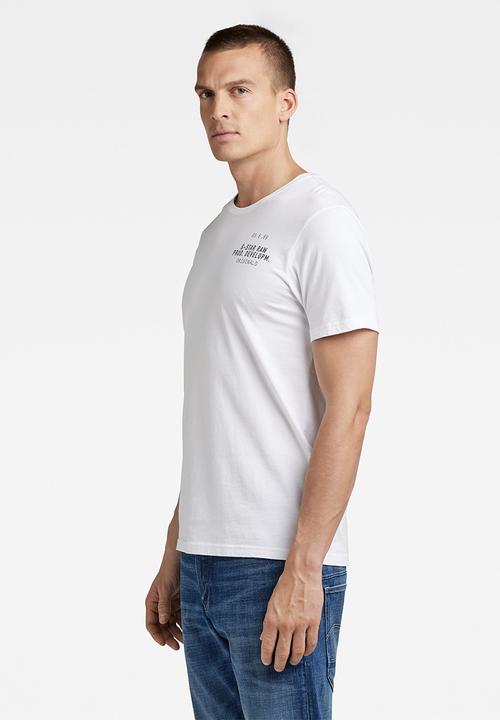 G-STAR - Faded raw back gr slim r t - white