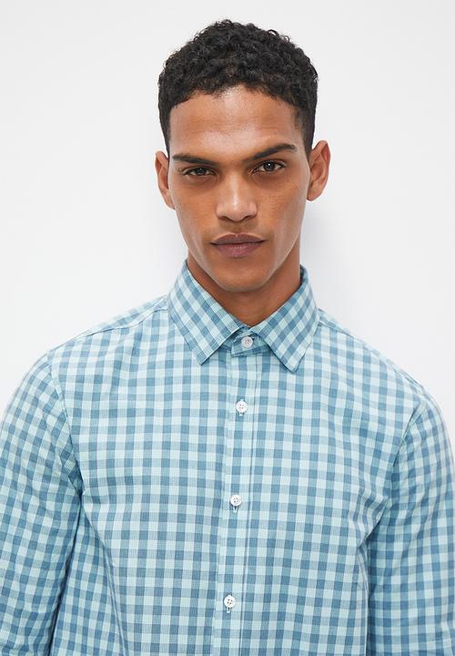 Superbalist - Slim fit check shirt - blue 