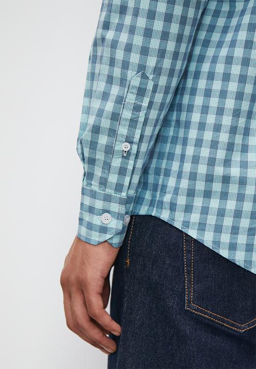 Superbalist - Slim fit check shirt - blue 