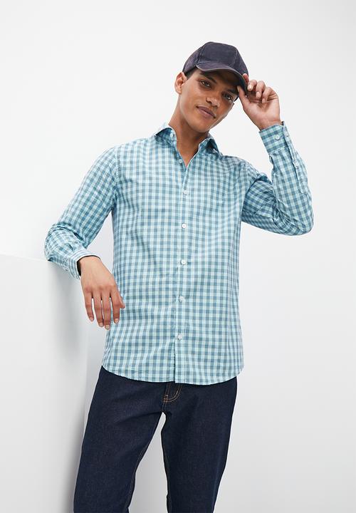 Superbalist - Slim fit check shirt - blue 