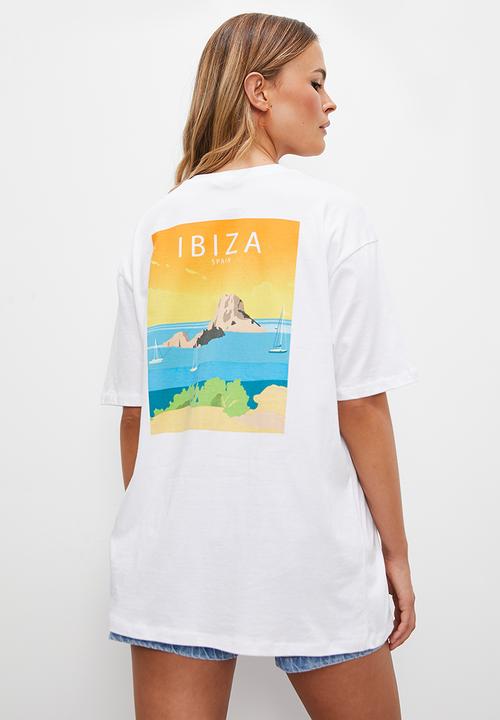 Blake - Graphic oversized tee - white
