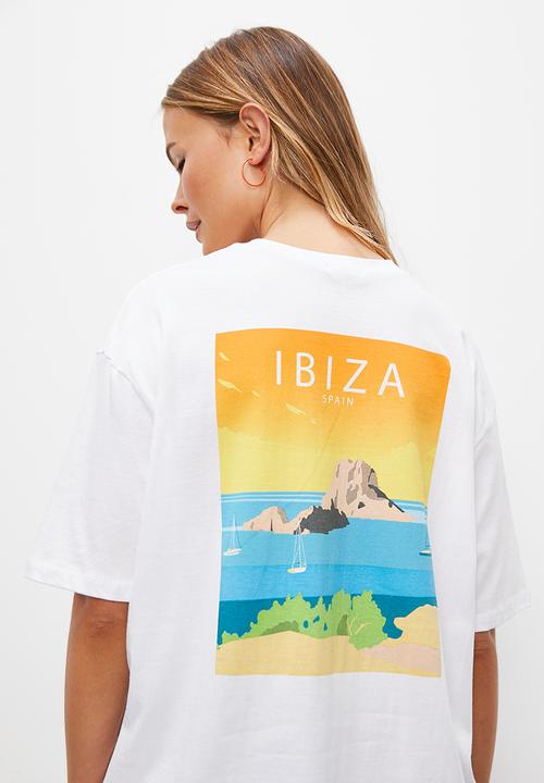 Blake - Graphic oversized tee - white