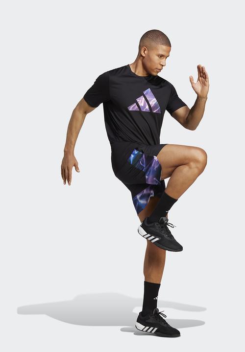 adidas Performance - Designed for Movement HIIT training shorts- black/silver met.