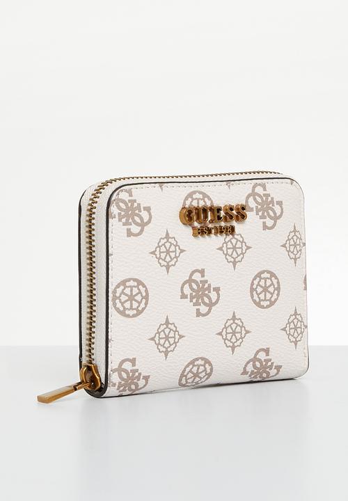 GUESS - Laurel slg small zip around - cream