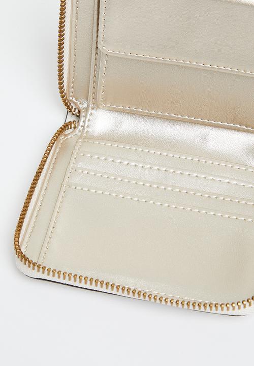 GUESS - Laurel slg small zip around - cream