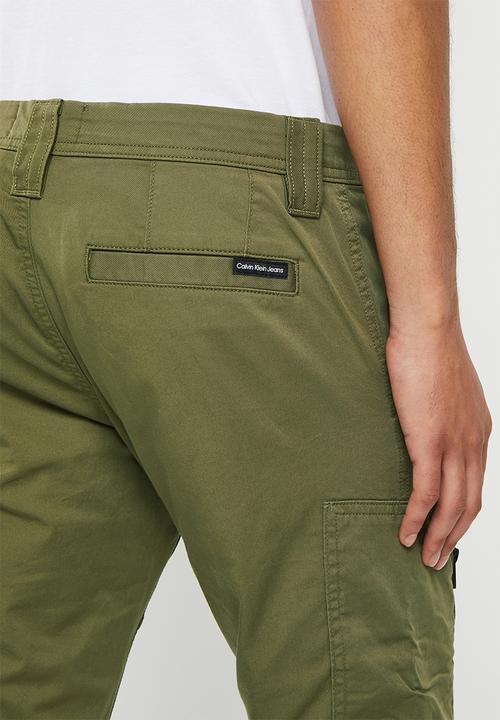 Calvin Klein - Skinny washed cargo pant - burnt olive