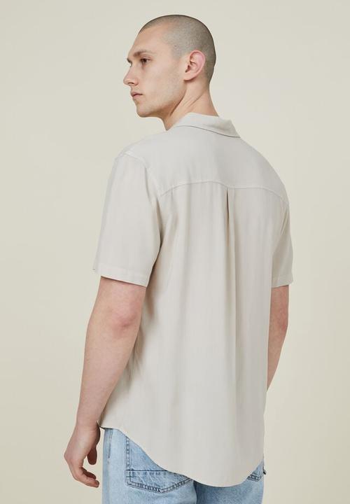 Cotton On - Cuban short sleeve shirt - stone