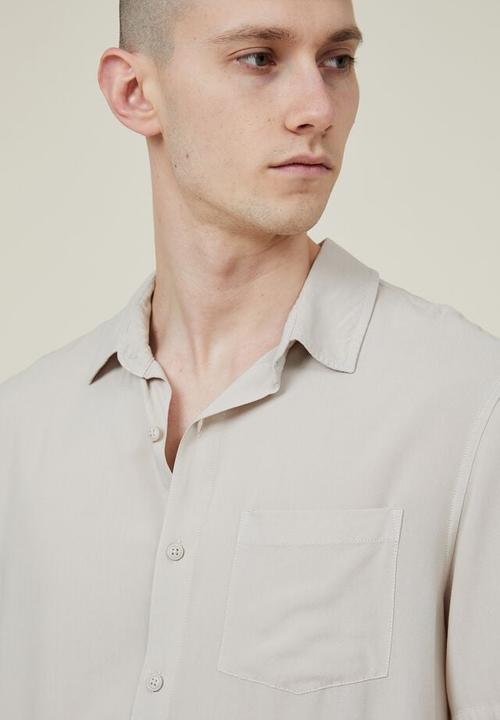 Cotton On - Cuban short sleeve shirt - stone
