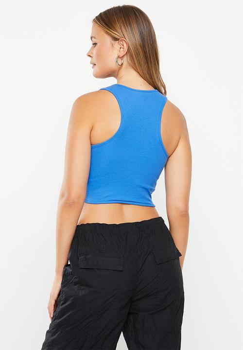 Cotton On - Curved crop tank - brightest blue