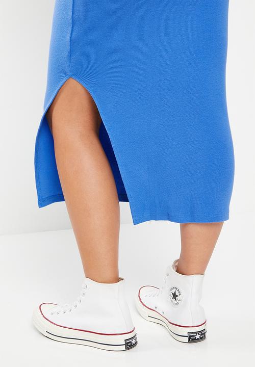 Cotton On - Rib racer midi dress - brightest blue