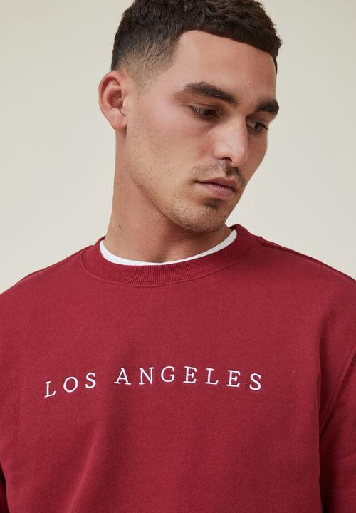 Cotton On - Graphic crew fleece - chilli pepper/los angeles