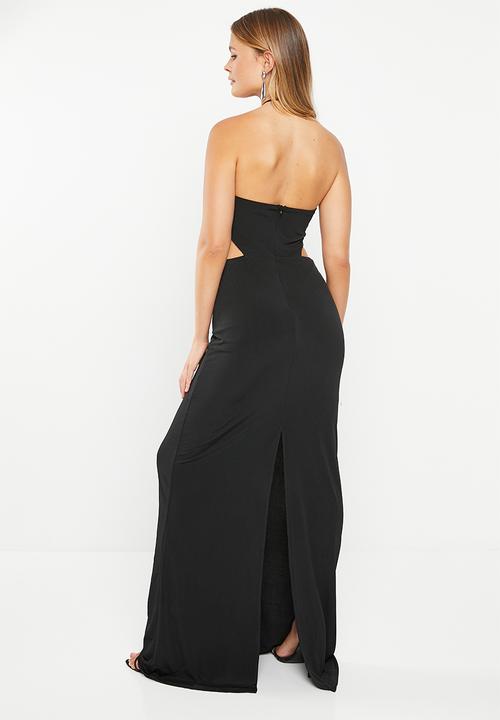 Trendyol - Asymmetrical halter neck maxi dress - black