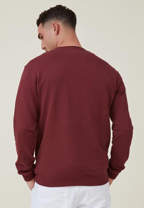 Cotton On - Graphic crew fleece - dark carmine/los angeles spaced
