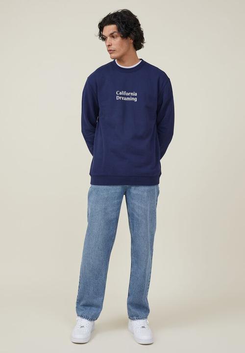Cotton On - Graphic crew fleece - indigo/california dreaming