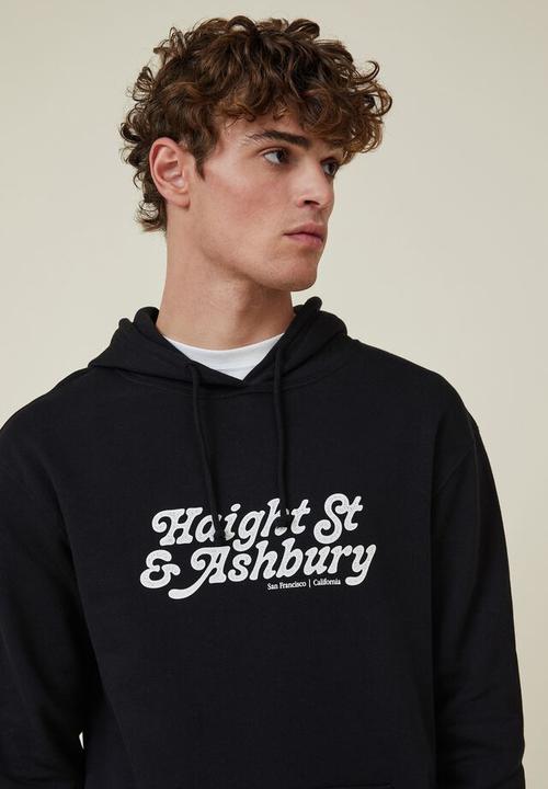 Cotton On - Graphic fleece pullover - black/haight ashbury