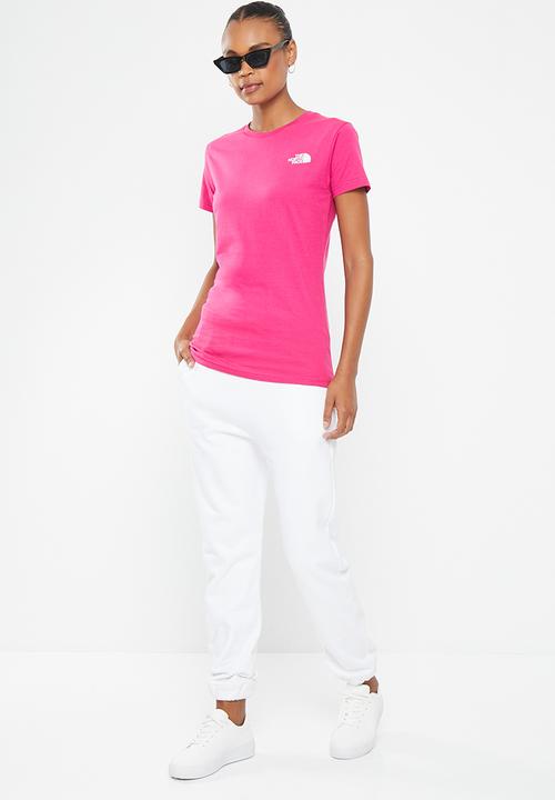The North Face - W short sleeve red box tee - fuschia pink