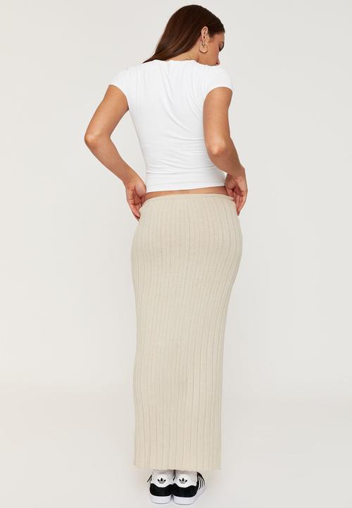 Supré  - Reese low rise knit maxi skirt - beige buff