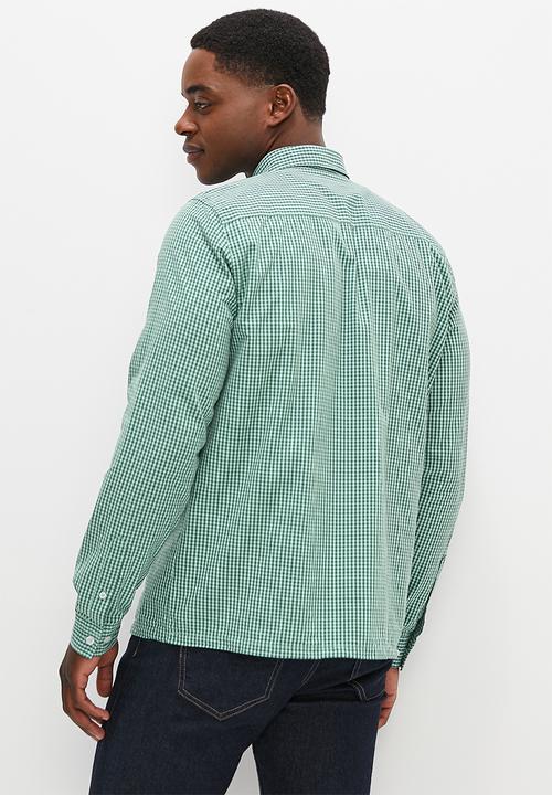 Lark & Crosse - Regular fit logo gingham check shirt - mint