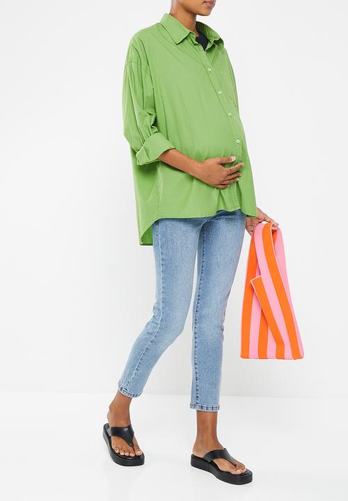 Cotton On - Maternity stretch mom jean (over belly) - rain blue