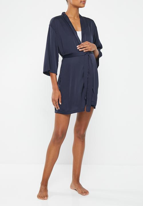 Superbalist - Maternity satin robe - navy
