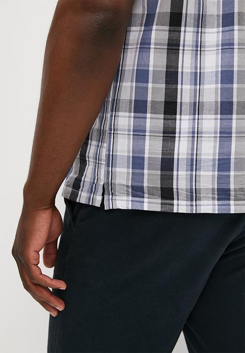 Lark & Crosse - Regular fit logo check shirt - blue
