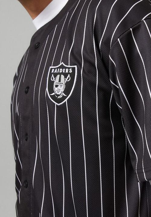 Cotton On - Nfl baseball shirt - lcn nfl raiders pinstripe black
