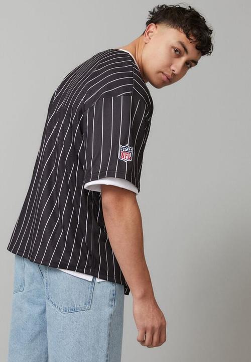 Cotton On - Nfl baseball shirt - lcn nfl raiders pinstripe black
