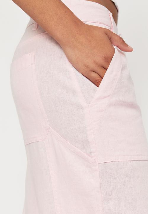 Supré  - Candace linen cargo pant - pastel pink
