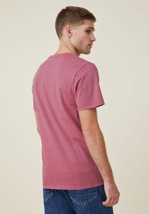 Cotton On - Organic crew T-shirt - raspberry