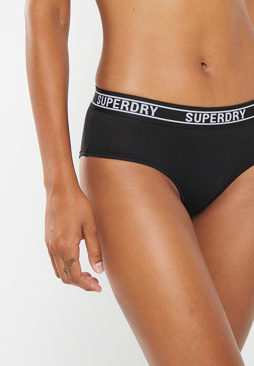 Superdry. - Multi logo hipster brief - black