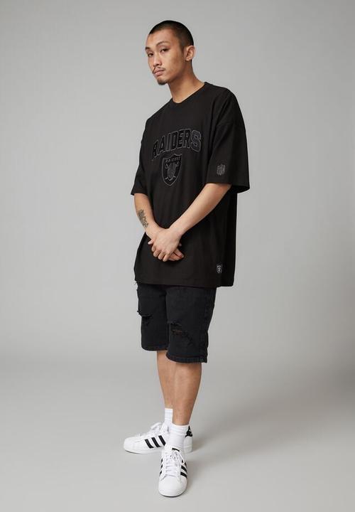 Cotton On - Oversized nfl T-shirt - lcn nfl black/raiders stealth