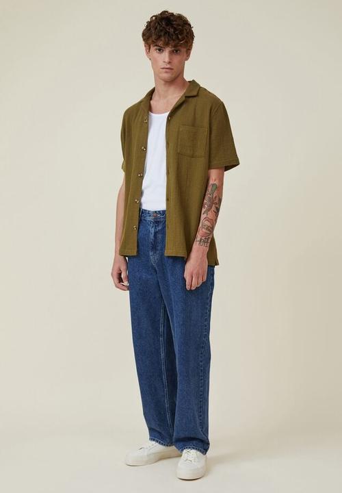 Cotton On - Palma short sleeve shirt - chartreuse