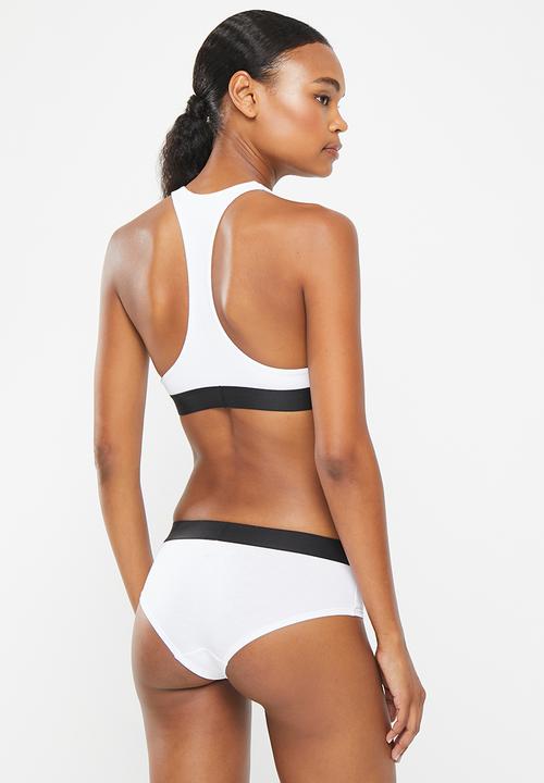 Superdry. - Large logo bikini brief - white & gold
