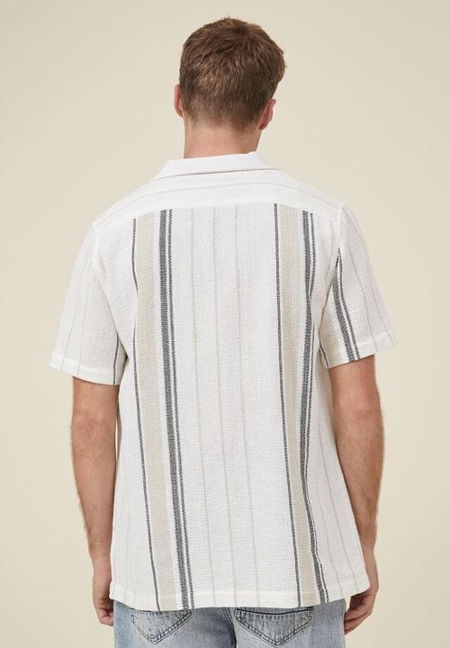 Cotton On - Palma short sleeve shirt - off white stripe