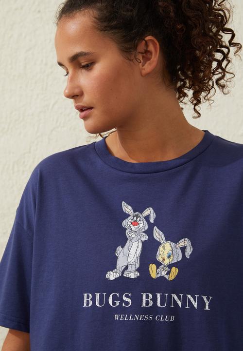 Cotton On - Relaxed active recycled graphic T-shirt - vintage navy