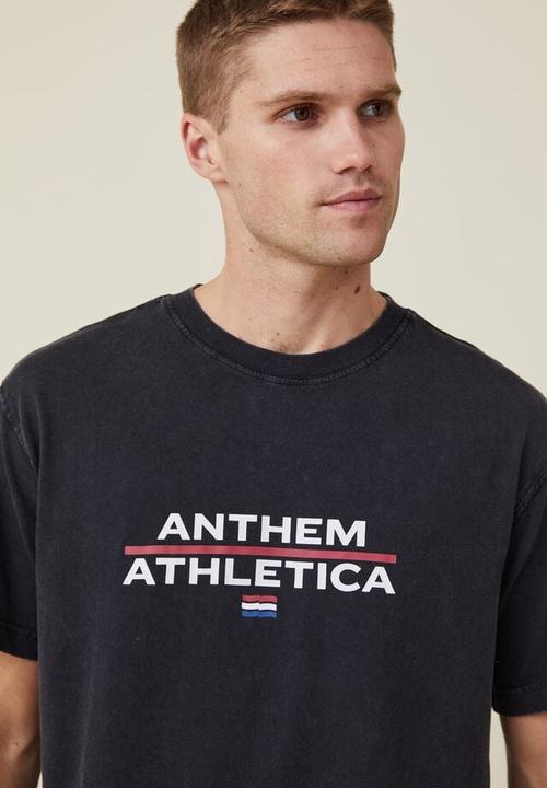 Cotton On - Premium loose fit classic T-shirt - black/anthem athletica