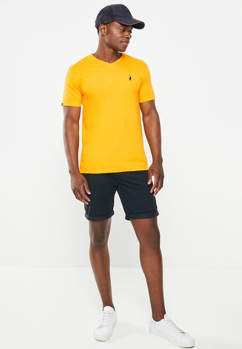 POLO - Men v-neck tee - mustard