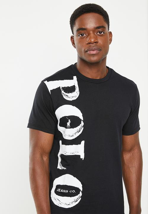 POLO - Men pjc mongezi paint logo tee - black